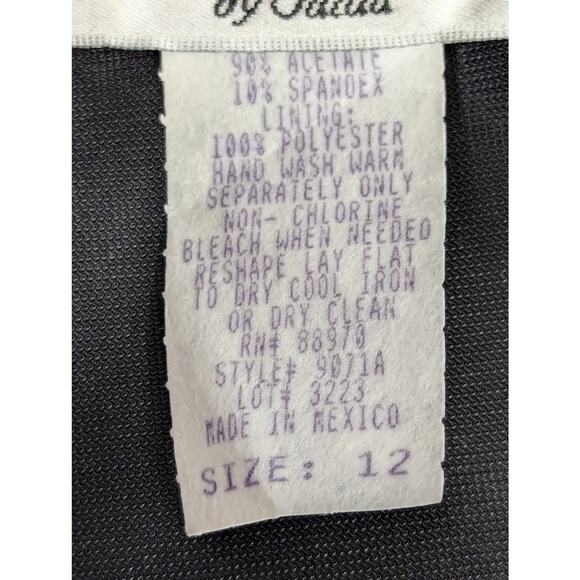 RONNI NICOLE! LUXURIOUS BLACK FULL LENGTH, SHEER TOP MAXI DRESS! DRAPEY! SZ 12 - Picture 7 of 8